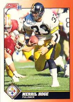 Merril Hoge Pittsburgh Steelers 1991 Score NFL #355